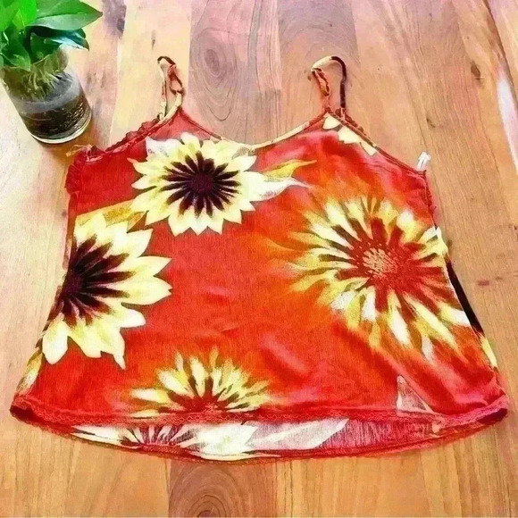 Blumind Sun Flower Romantic  Floral Feminine Boho Hippie Cottagecore Camisole. - Picture 9 of 11